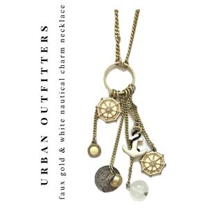 🍭 3/$20 urban outfitters nautical charm gold necklace